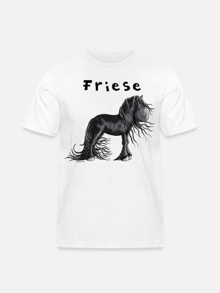 Niedliches Friesenpferd - Männer Workwear T-Shirt - Weiß