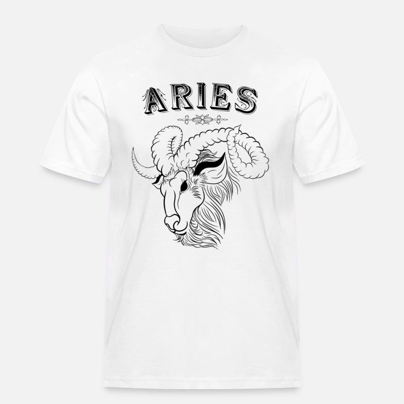 Aries Sternzeichen Widder - Männer Workwear T-Shirt - Weiß