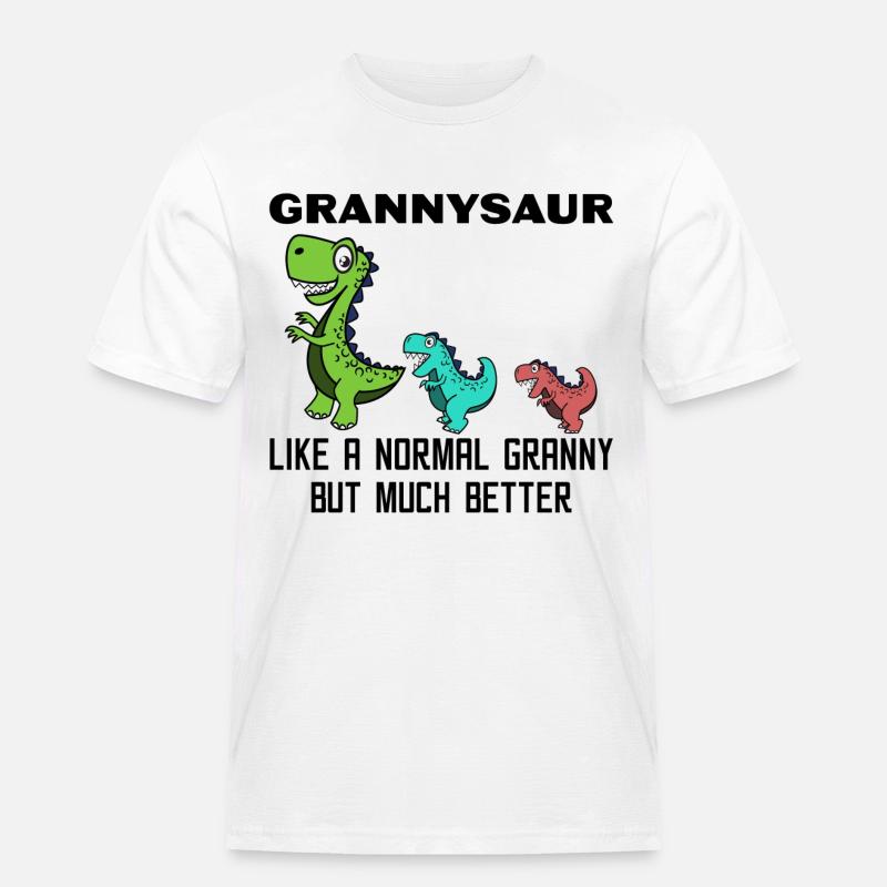 Lustig Großmutter Oma Dinosaurier Statement - Männer Workwear T-Shirt - Weiß