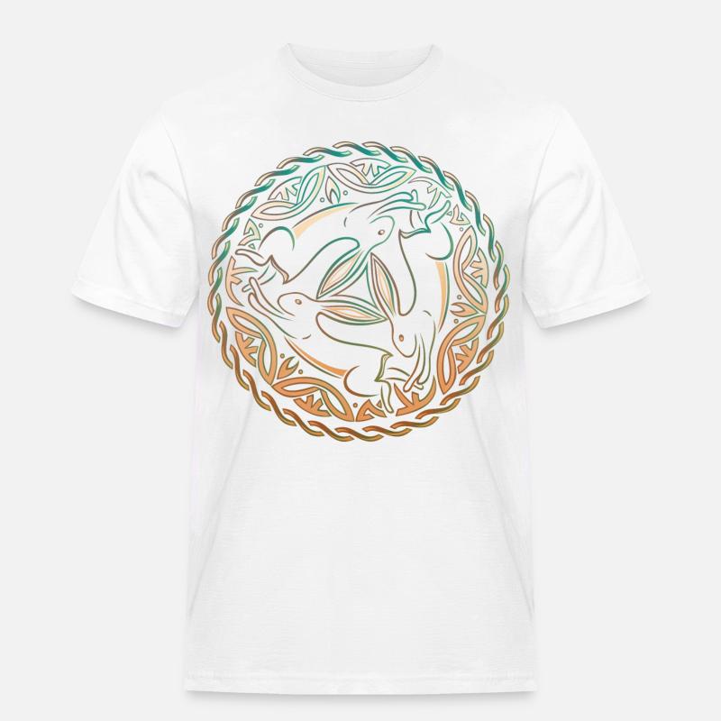 Three Rabbits Three Picture Easter - Men's Workwear T-Shirt - white