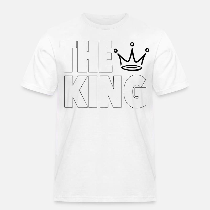 The King – Bold Crown Statement Design - Männer Workwear T-Shirt - Weiß