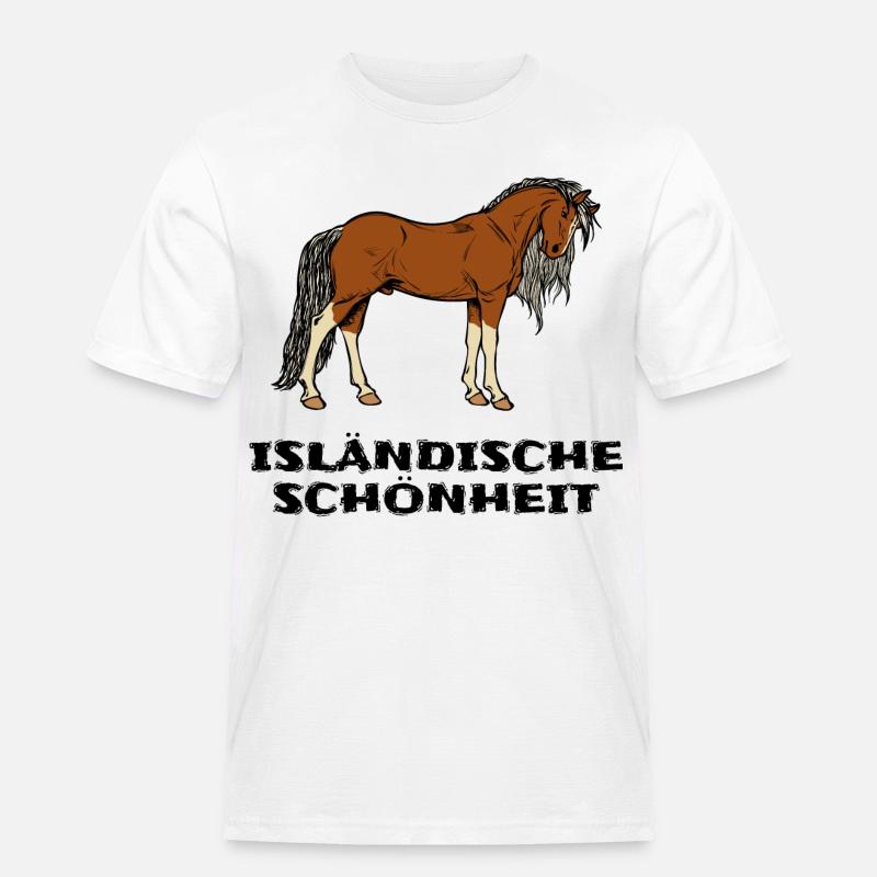 Isländer Pferde Statement Islandpferde Pferdenarr - Männer Workwear T-Shirt - Weiß