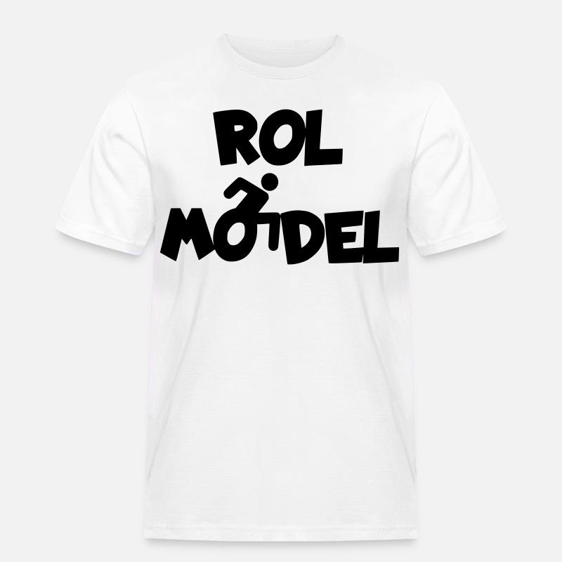 Jeder Rollstuhlfahrer ist ein Vorbild # - Männer Workwear T-Shirt - Weiß