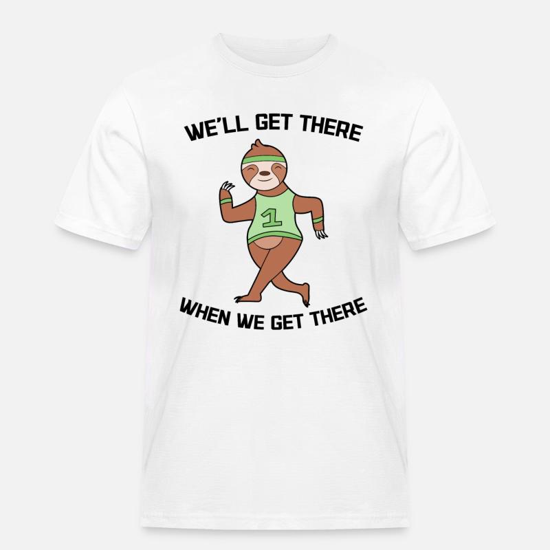 Cool Statement Faultier Langsam Dschungel Tier - Männer Workwear T-Shirt - Weiß