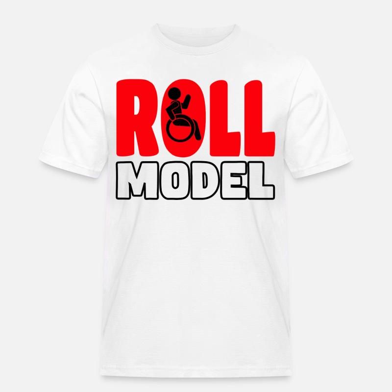 Jeder Rollstuhlfahrer ist ein Rollenmodell* - Männer Workwear T-Shirt - Weiß