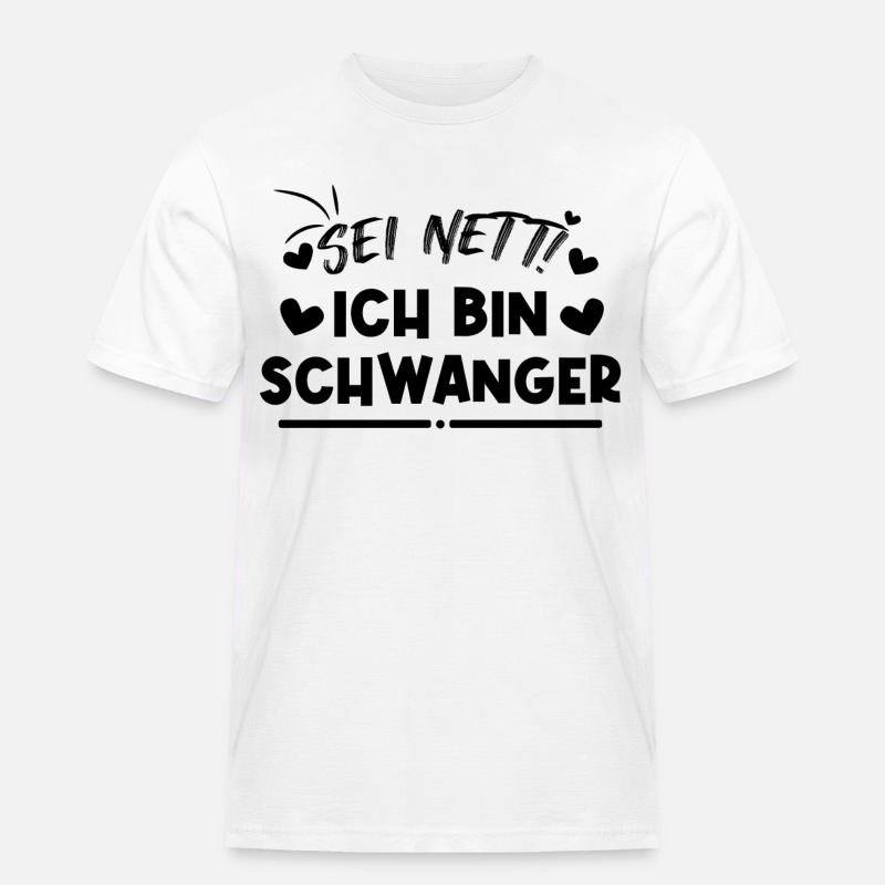 Schwanger Statement Herz Schwangerschaft Mutter - Männer Workwear T-Shirt - Weiß