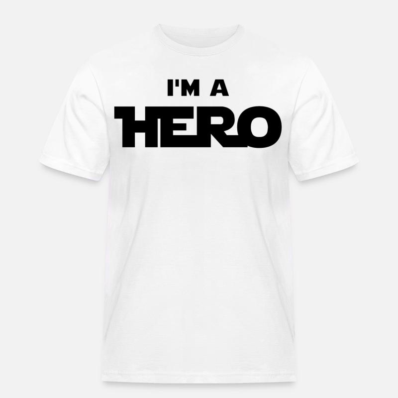 Ich bin ein Held (schwarz) - Männer Workwear T-Shirt - Weiß