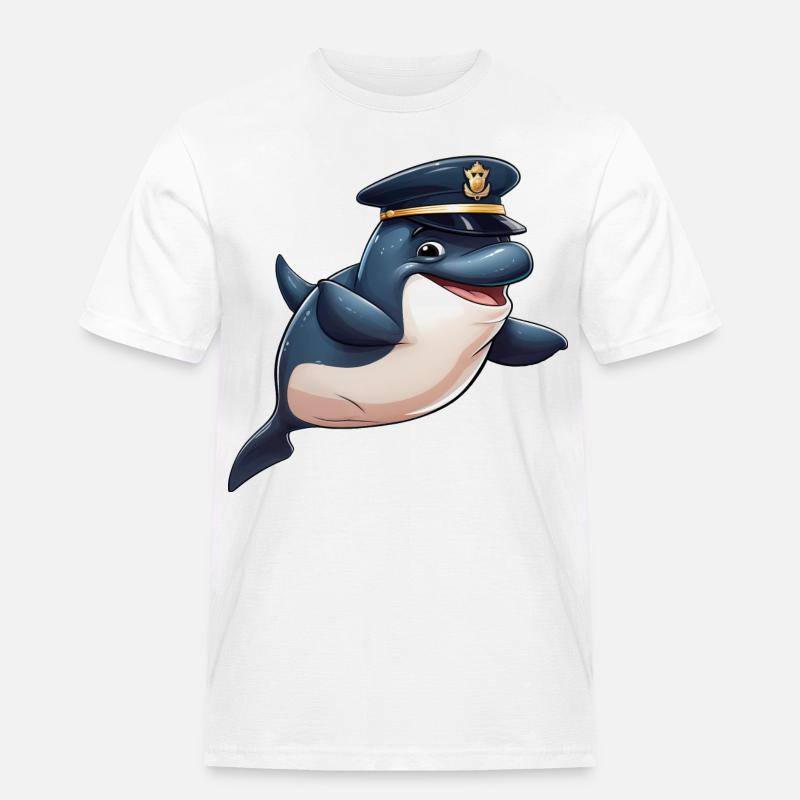 Wal Polizei - Männer Workwear T-Shirt - Weiß