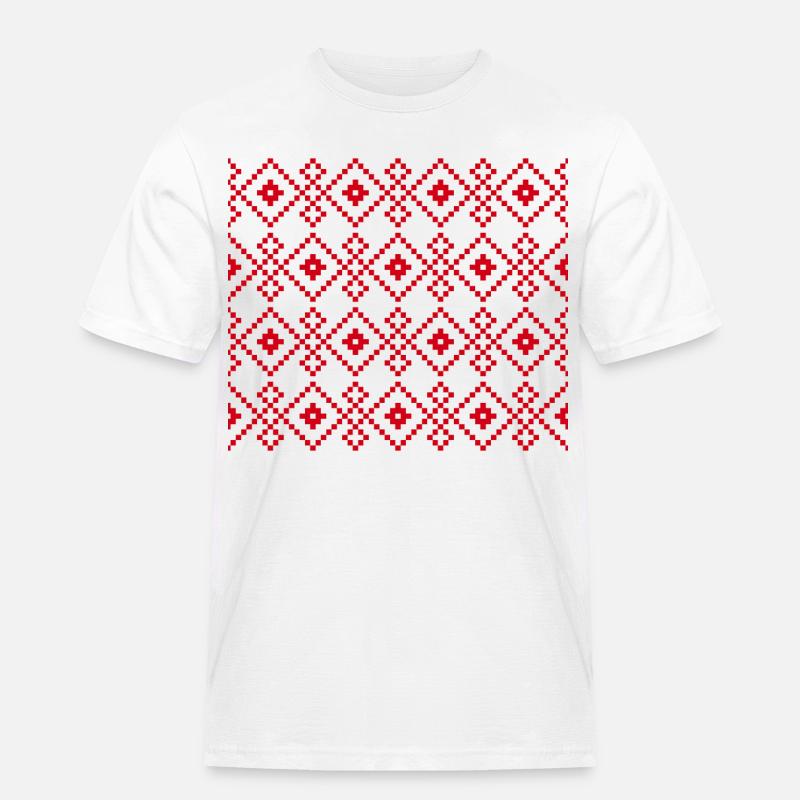 Weihnachtlicher einfarbiger Pullover (rot) - Männer Workwear T-Shirt - Weiß