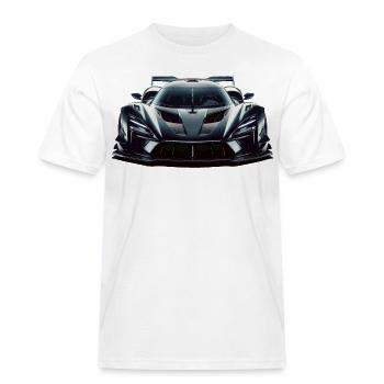 Futuristischer, extrem leistungsstarker Rennwagen - Männer Workwear T-Shirt - Weiß - Vorne - AI Model Male 185 dark (185cm)