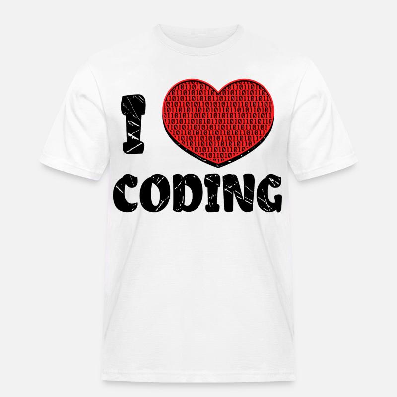 Script de code Debug Heart Statement - T-shirt Workwear homme - blanc