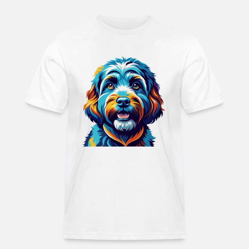Cockapoo Hunderasse Bunt Karikatur Kawaii - Männer Workwear T-Shirt - Weiß