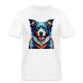 Picardie Schäferhund Rasse Bunt Karikatur Kawaii - Männer Workwear T-Shirt - Weiß - Vorne - AI Model Male 185 dark (185cm)