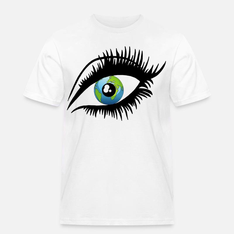 Ein weiterer Blick auf die Welt - Männer Workwear T-Shirt - Weiß