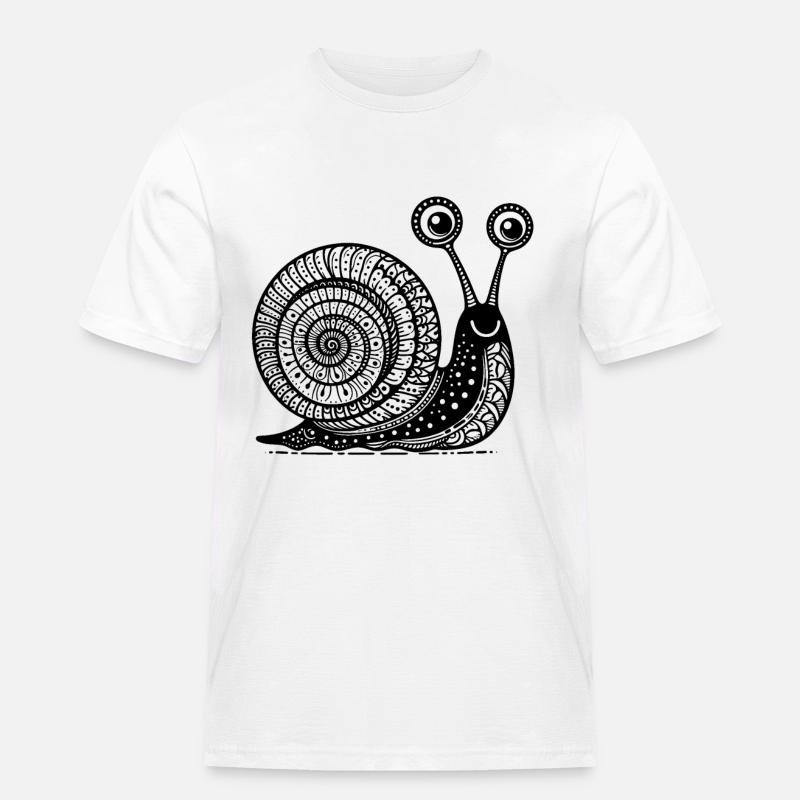 Snail's Pace: Langsame und stetige Zen-Kunst - Männer Workwear T-Shirt - Weiß