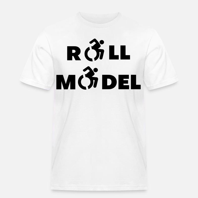 Jeder Rollstuhlfahrer ist ein Vorbild # - Männer Workwear T-Shirt - Weiß