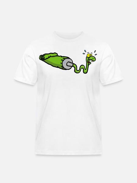 Green snake and gouache tube - Men's Workwear T-Shirt - white