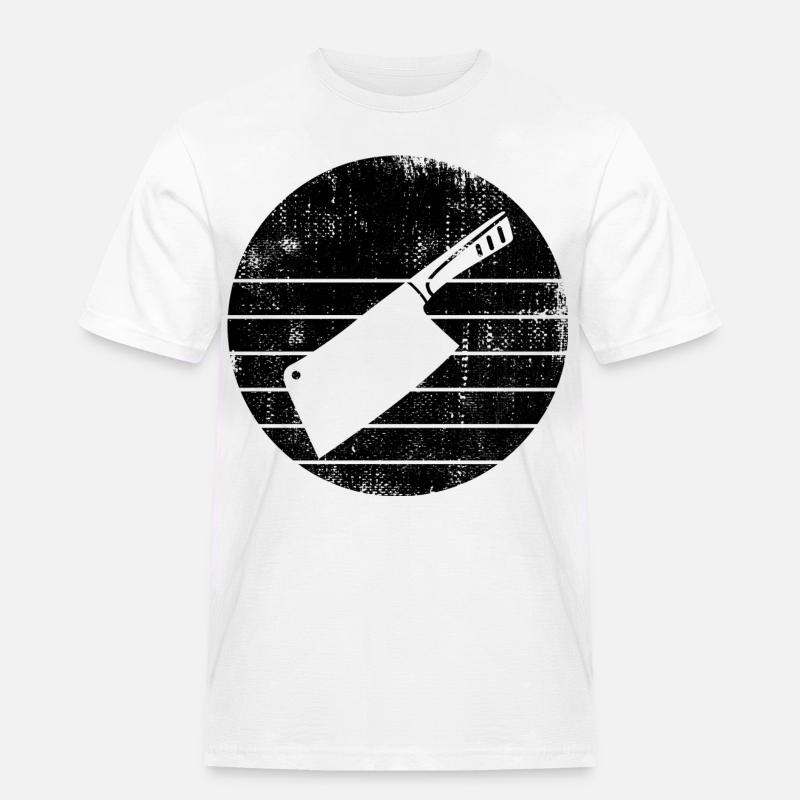 Hackbeil Skizze - Männer Workwear T-Shirt - Weiß
