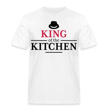 Men's Cooking Apron - Men's Workwear T-Shirt - white - Front - AI Model Male 185 dark (185cm)