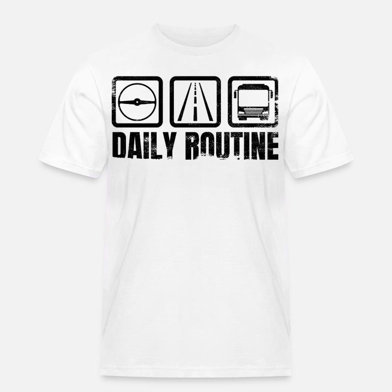 Busfahrer Routine - Männer Workwear T-Shirt - Weiß