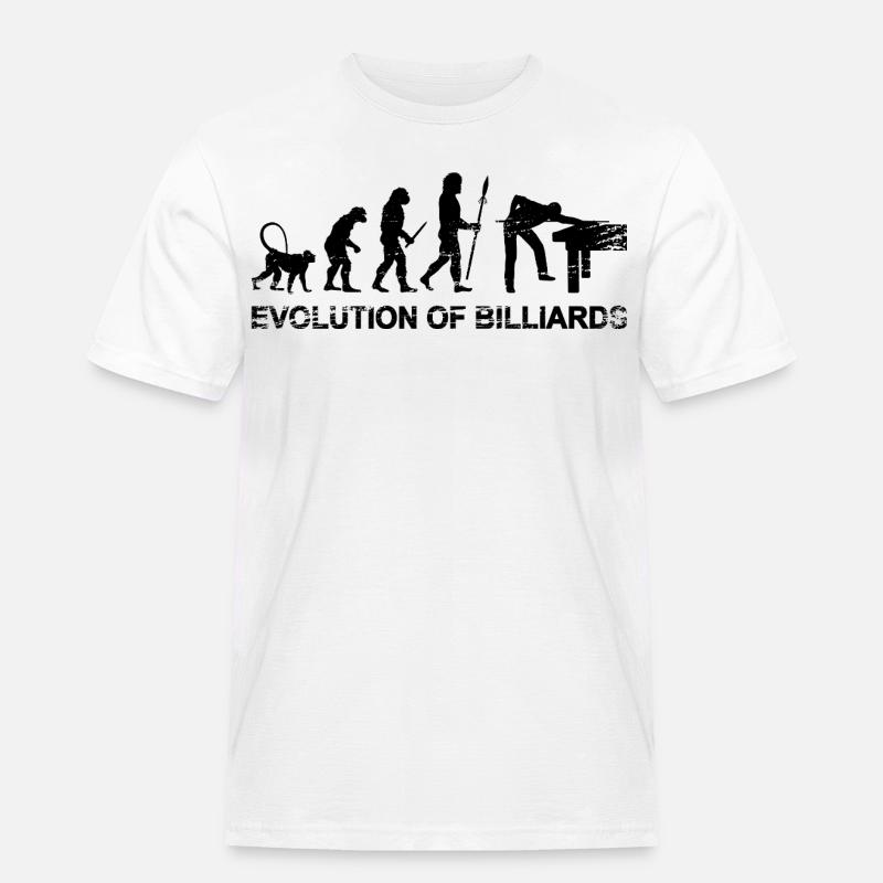 Billard Evolution - Männer Workwear T-Shirt - Weiß