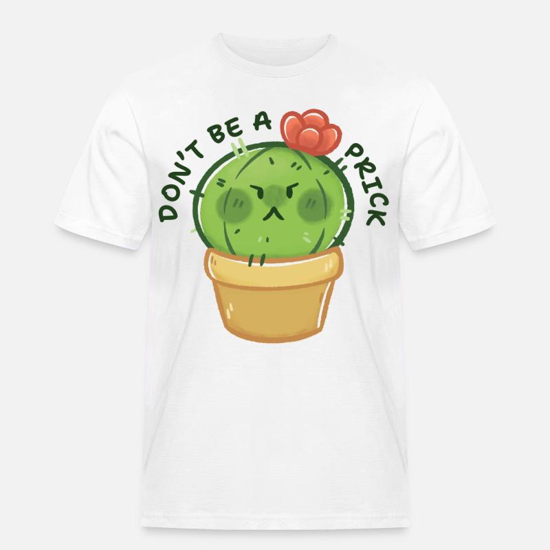 Grumpy Cactus with Message - Men's Workwear T-Shirt - white