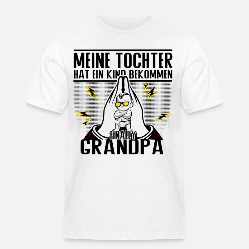 Endlich Opa – Tochter sei Dank! - Männer Workwear T-Shirt - Weiß