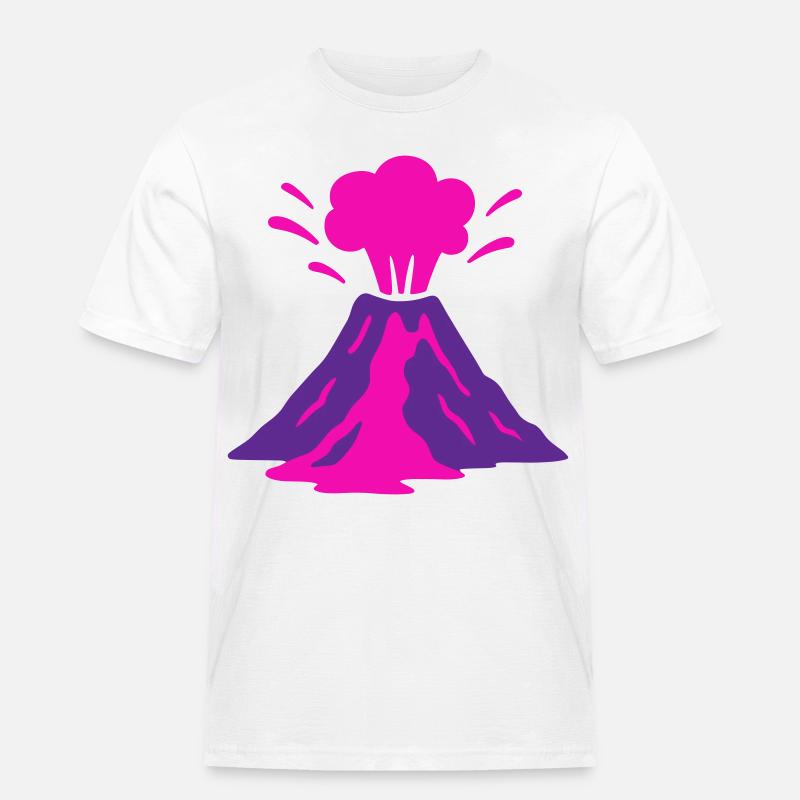 Vulkanausbruch in pink - Männer Workwear T-Shirt - Weiß