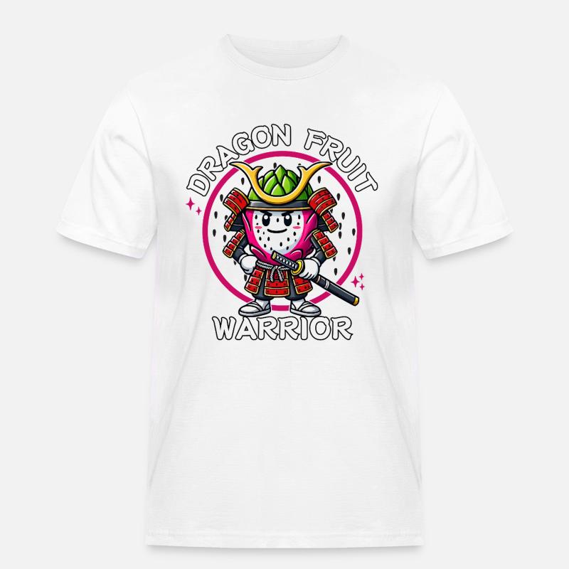 Must-have Dragon Fruit Warrior Samurai - Männer Workwear T-Shirt - Weiß