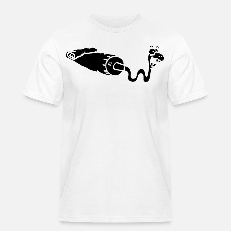 Gouache oder schwarze Schlange? - Männer Workwear T-Shirt - Weiß