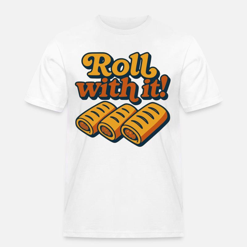 Lass dich darauf ein - Männer Workwear T-Shirt - Weiß