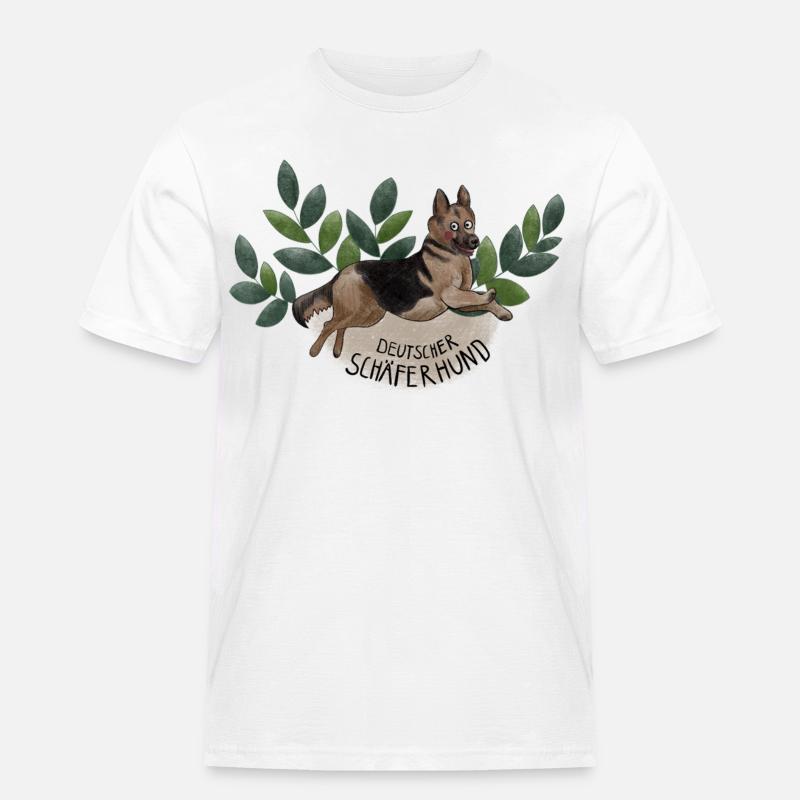 Deutscher Schäferhund Botanika - Männer Workwear T-Shirt - Weiß