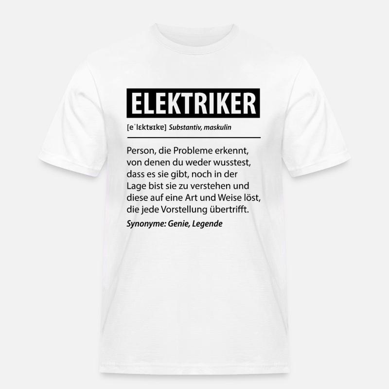 Elektriker Strom Experte Beruf Lustige Geschenk - Männer Workwear T-Shirt - Weiß