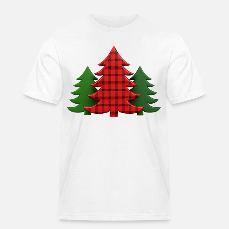 Plaid Baum Weihnachtsbäume Christmas Tree - Männer Workwear T-Shirt - Weiß