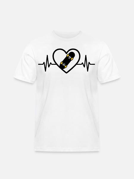 Skateboard Heart Sport Urban Passion - Men's Workwear T-Shirt - white