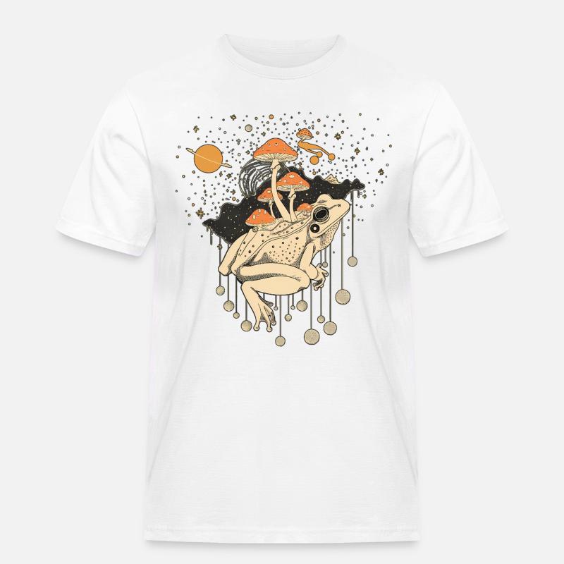 Cosmic Frog & Toadstools in the Universe - Men's Workwear T-Shirt - white