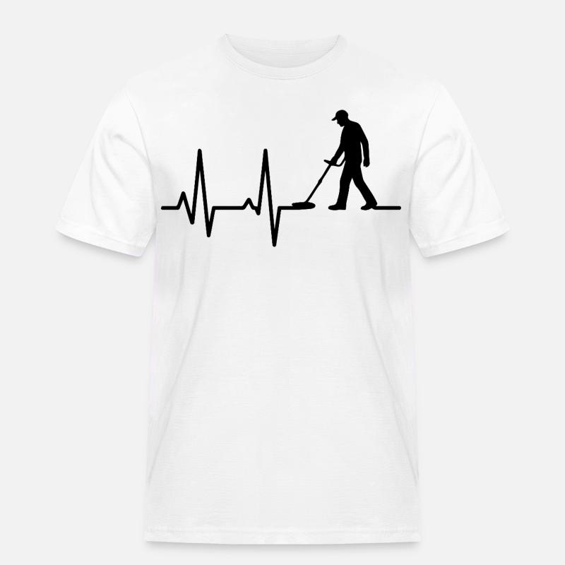 Herzschlag-oder-Metall-Detektions-Enthusiast - Männer Workwear T-Shirt - Weiß
