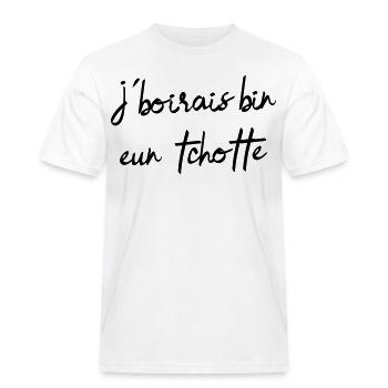 Ich würde bin eun tchotte trinken, humor chti du Nord - Männer Workwear T-Shirt - Weiß - Vorne - AI Model Male 185 dark (185cm)