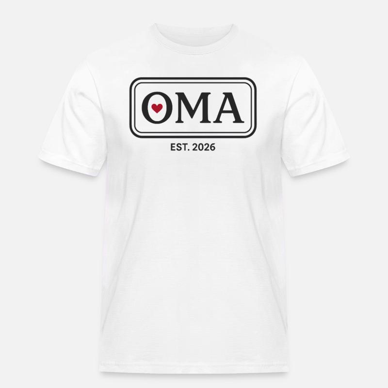 OMA EST. 2026 Stolze Großmutter Ankündigung - Männer Workwear T-Shirt - Weiß