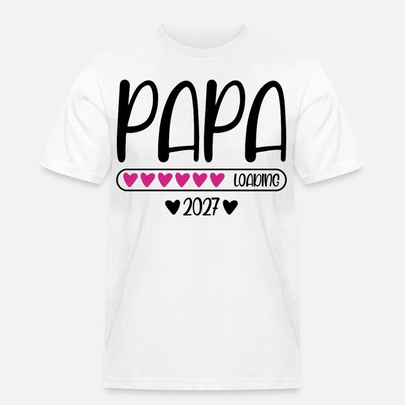 Papa 2027 loading mit Herzchen Ladebalken - Männer Workwear T-Shirt - Weiß