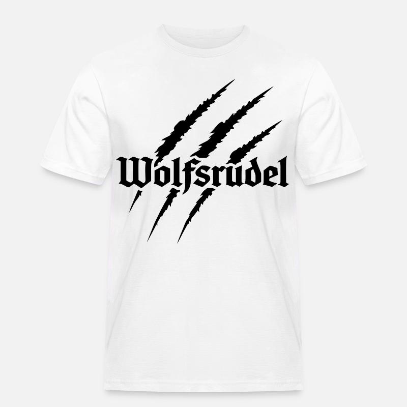 Wolfsrudel - Männer Workwear T-Shirt - Weiß