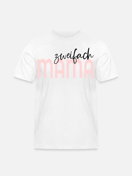 Zweifach Mama - Männer Workwear T-Shirt - Weiß