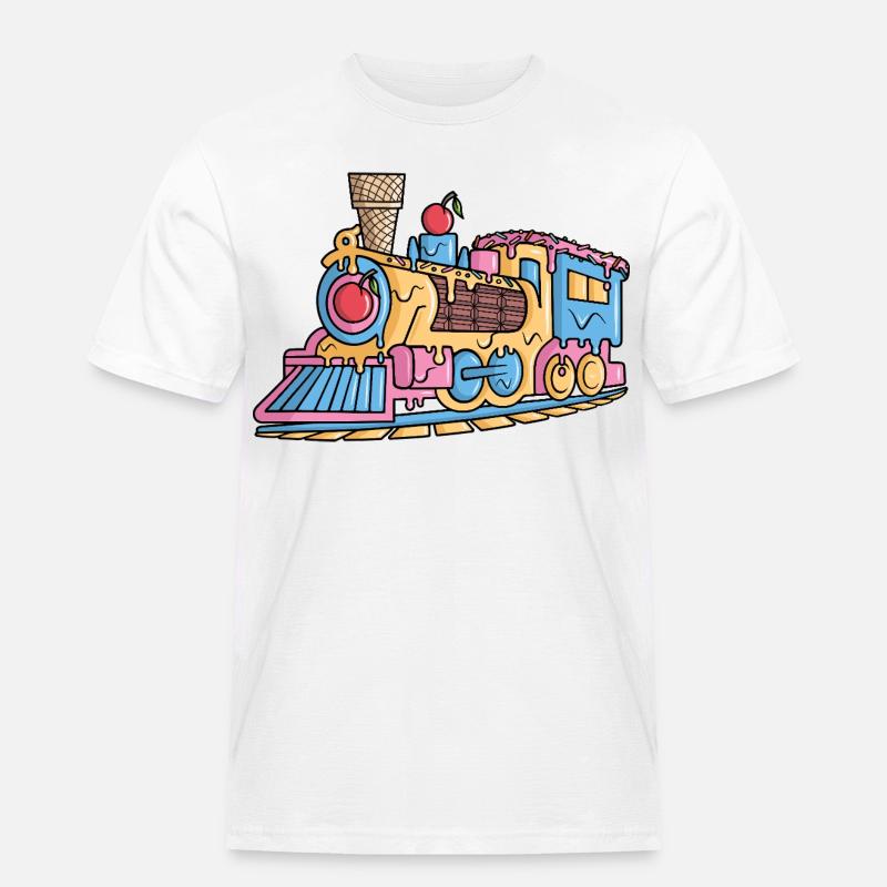 Dampflok Eiscreme Modelleisenbahn Eisenbahn - Männer Workwear T-Shirt - Weiß