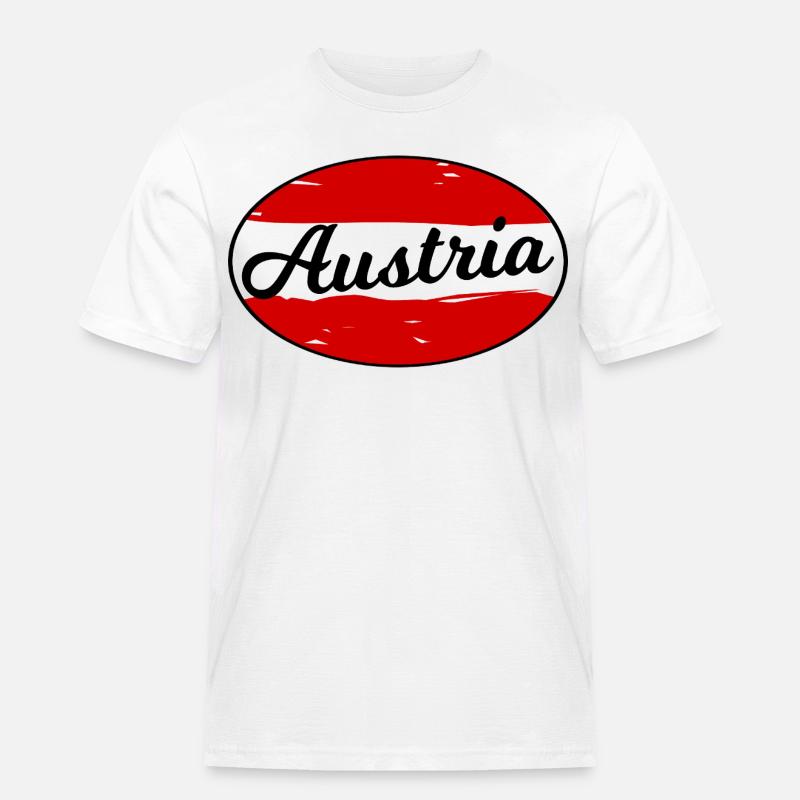 Austria Script Logo auf Rot - Männer Workwear T-Shirt - Weiß