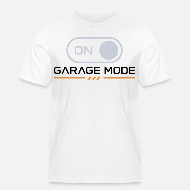 Garage Mode On – Mechanic Biker - Männer Workwear T-Shirt - Weiß