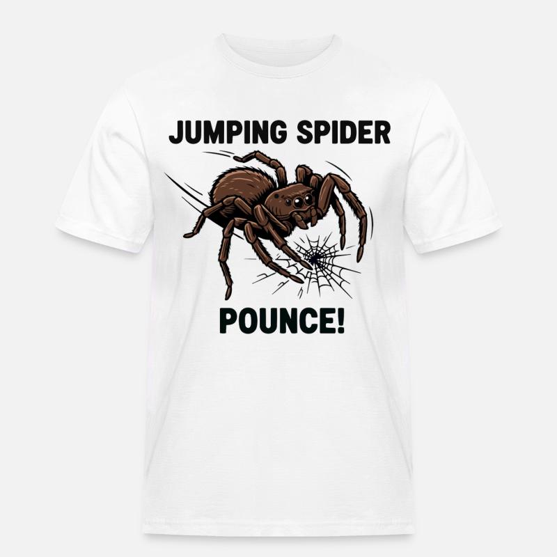 Araignée Sauteuse Springende Spinne - Männer Workwear T-Shirt - Weiß