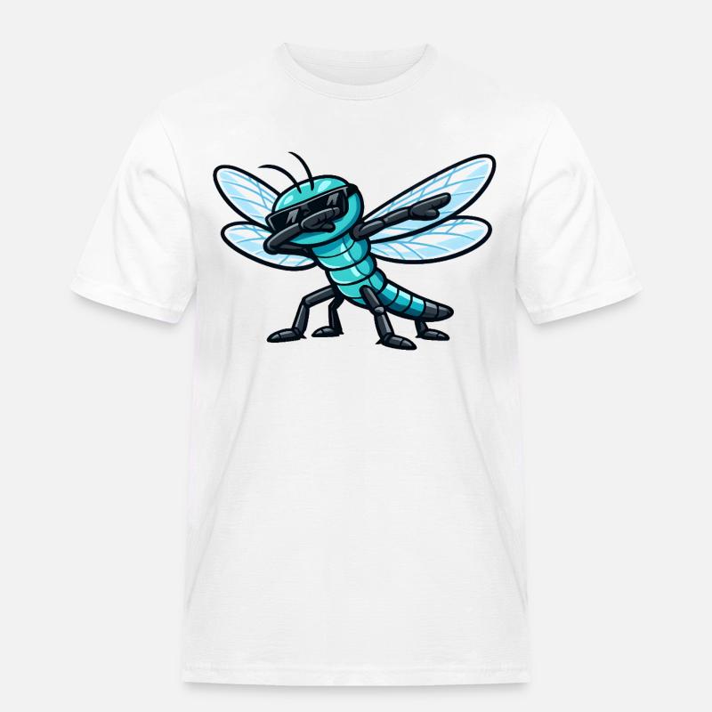 Dabbing Libelle - Männer Workwear T-Shirt - Weiß
