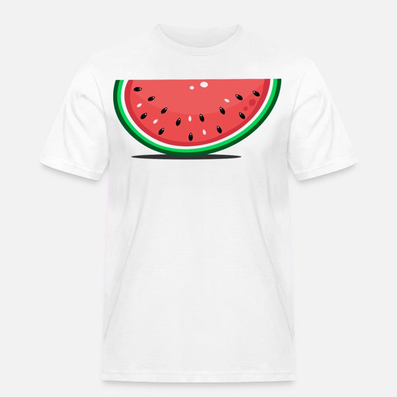 Tranche de design de pastèque - T-shirt Workwear homme - blanc