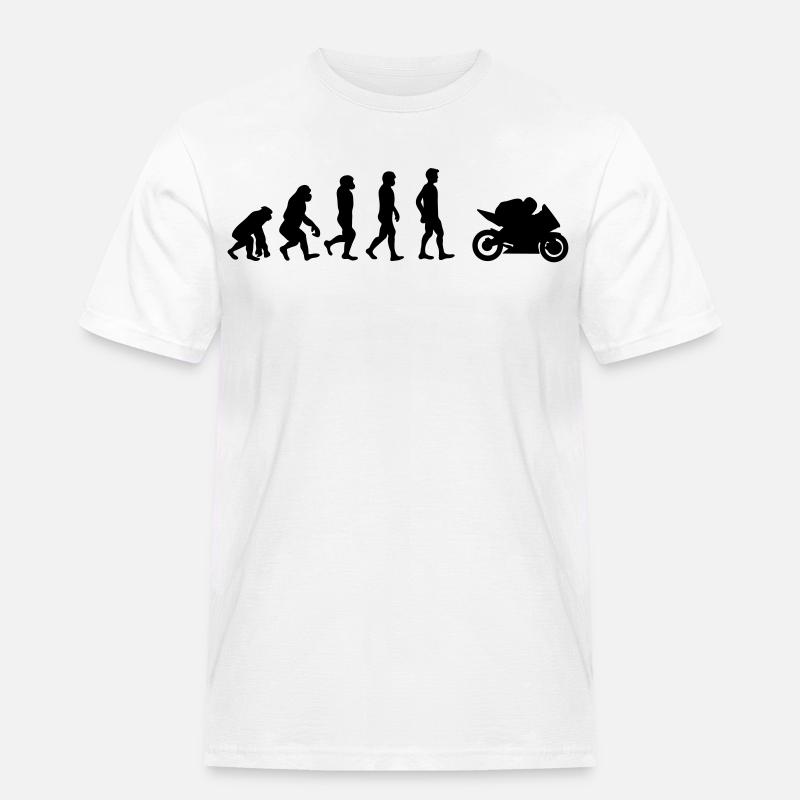 Motorrad Evolution - Männer Workwear T-Shirt - Weiß