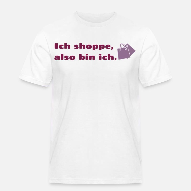 Ich shoppe also bin ich. - Männer Workwear T-Shirt - Weiß